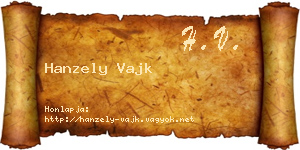 Hanzely Vajk névjegykártya